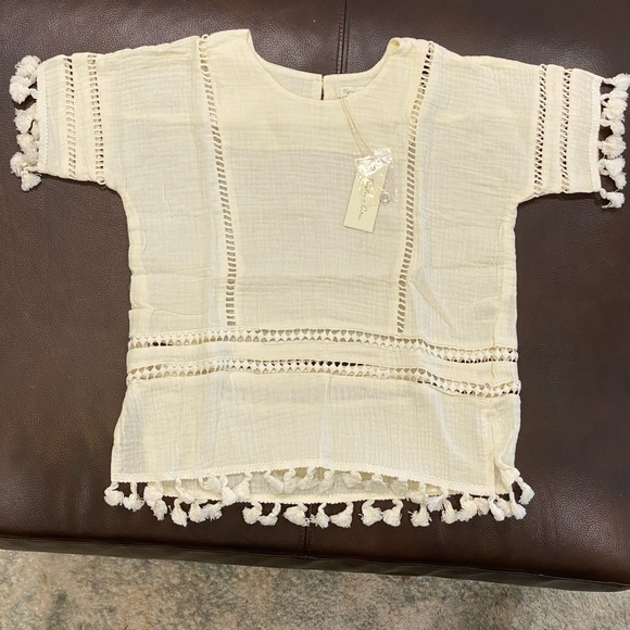 Rylee + Cru Tassel Cover Up Dress, Ivory, size 2-3 NWT - Picture 1 of 5